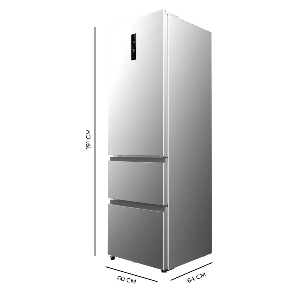 Frigorífico Inoxidable 400L con Tecnología NoFrost y Compresor Inverter Eficiente de Cecotec