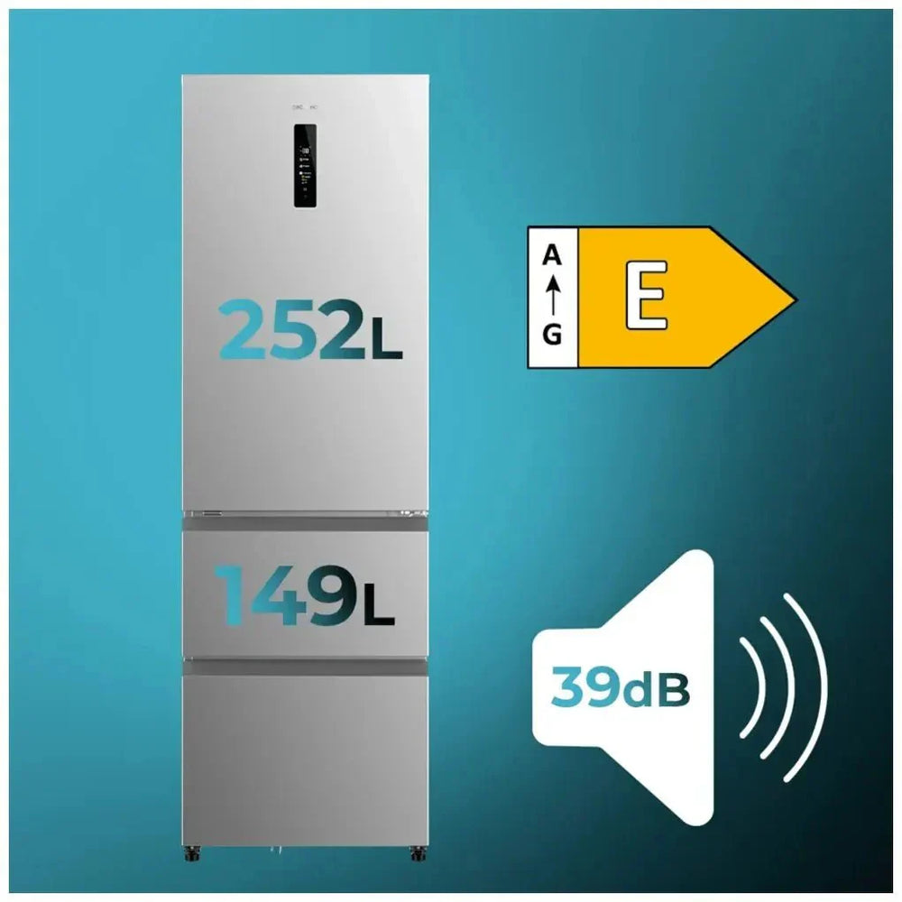 Frigorífico Inoxidable 400L con Tecnología NoFrost y Compresor Inverter Eficiente de Cecotec