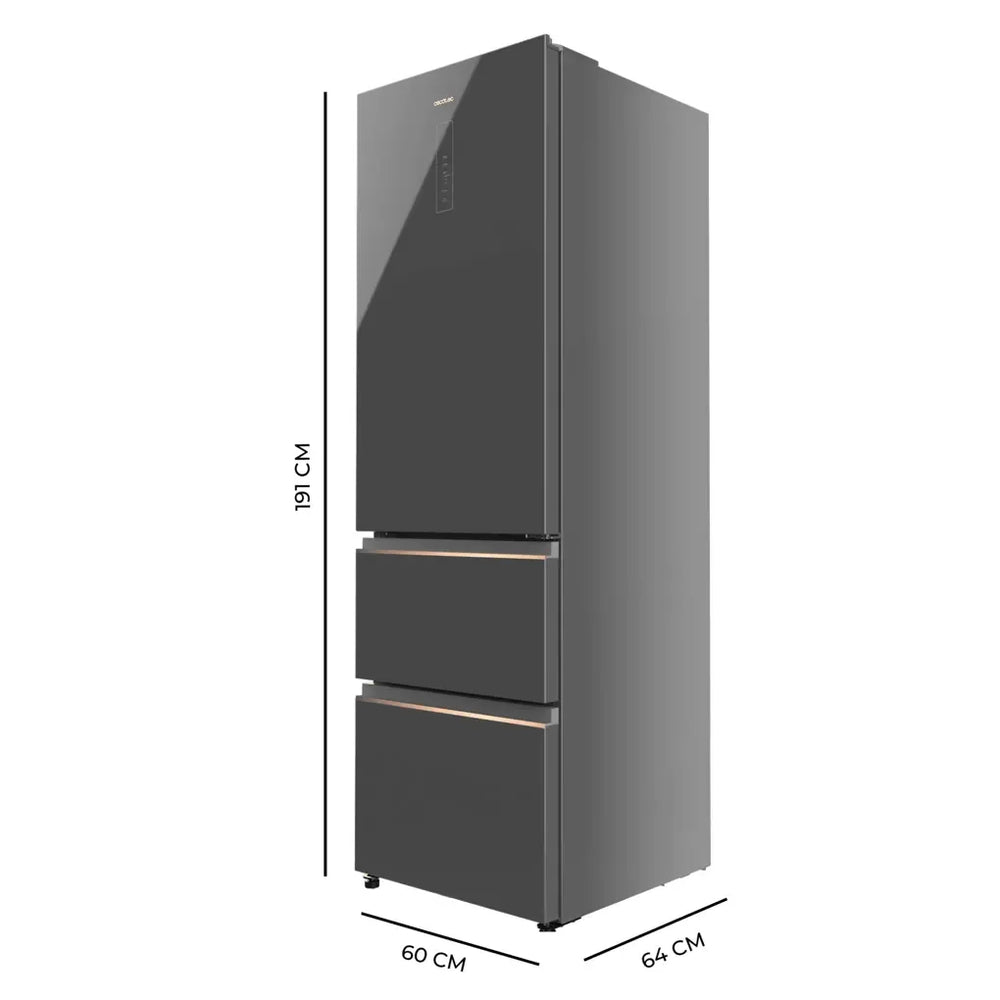 Frigorífico 400L Grey Glass E: Eficiencia, Estilo y Tecnología Avanzada de Cecotec
