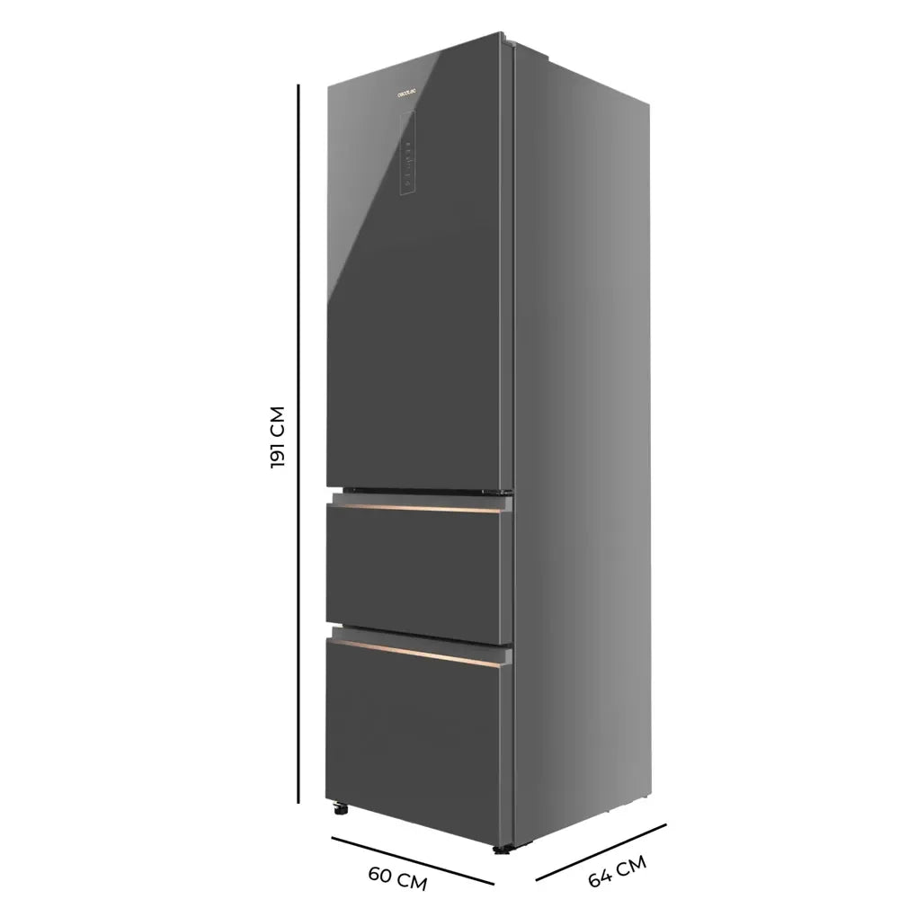 Frigorífico 400L Grey Glass E: Eficiencia, Estilo y Tecnología Avanzada de Cecotec
