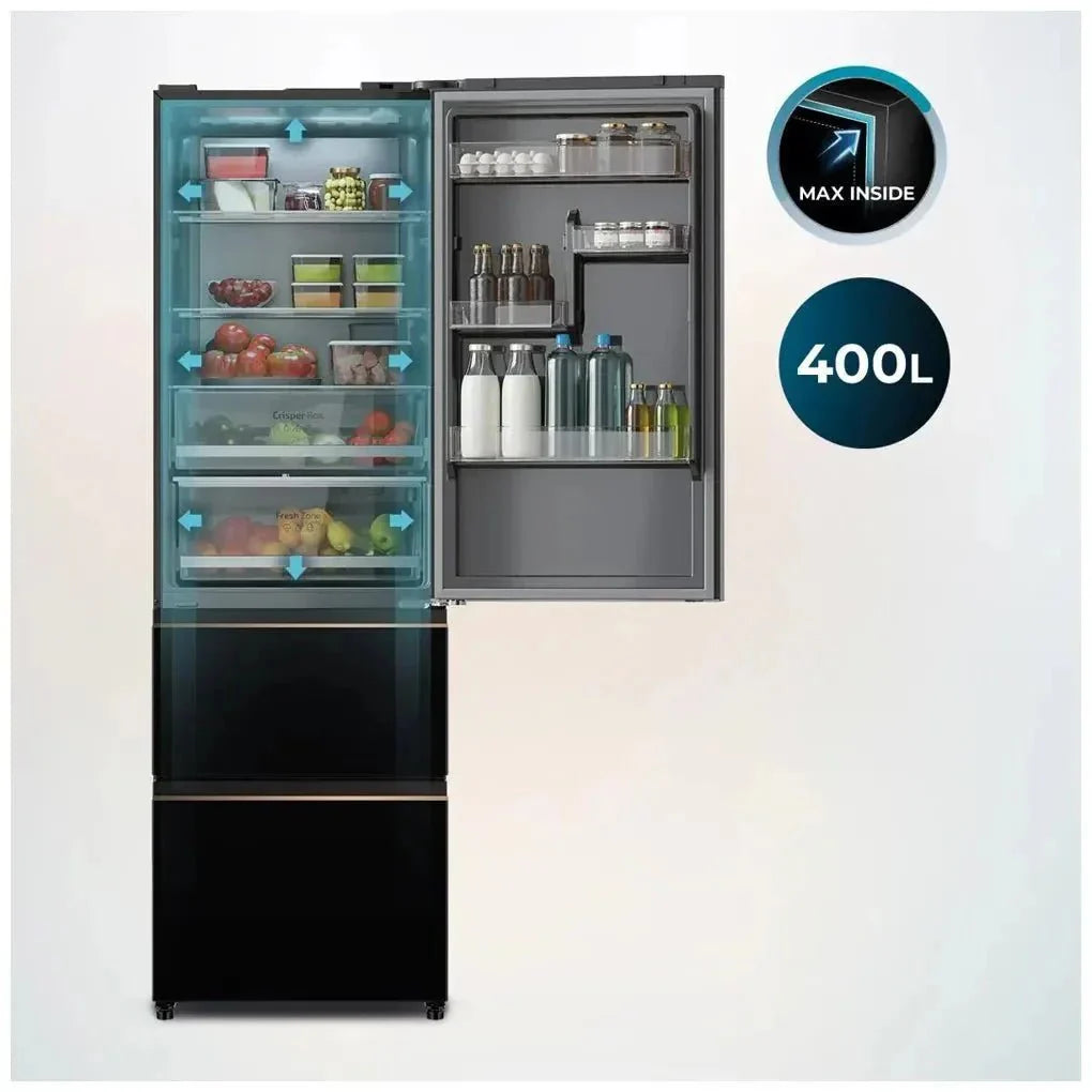 Frigorífico 400L Black Glass E: Elegancia y Eficiencia en tu Cocina Moderna de Cecotec