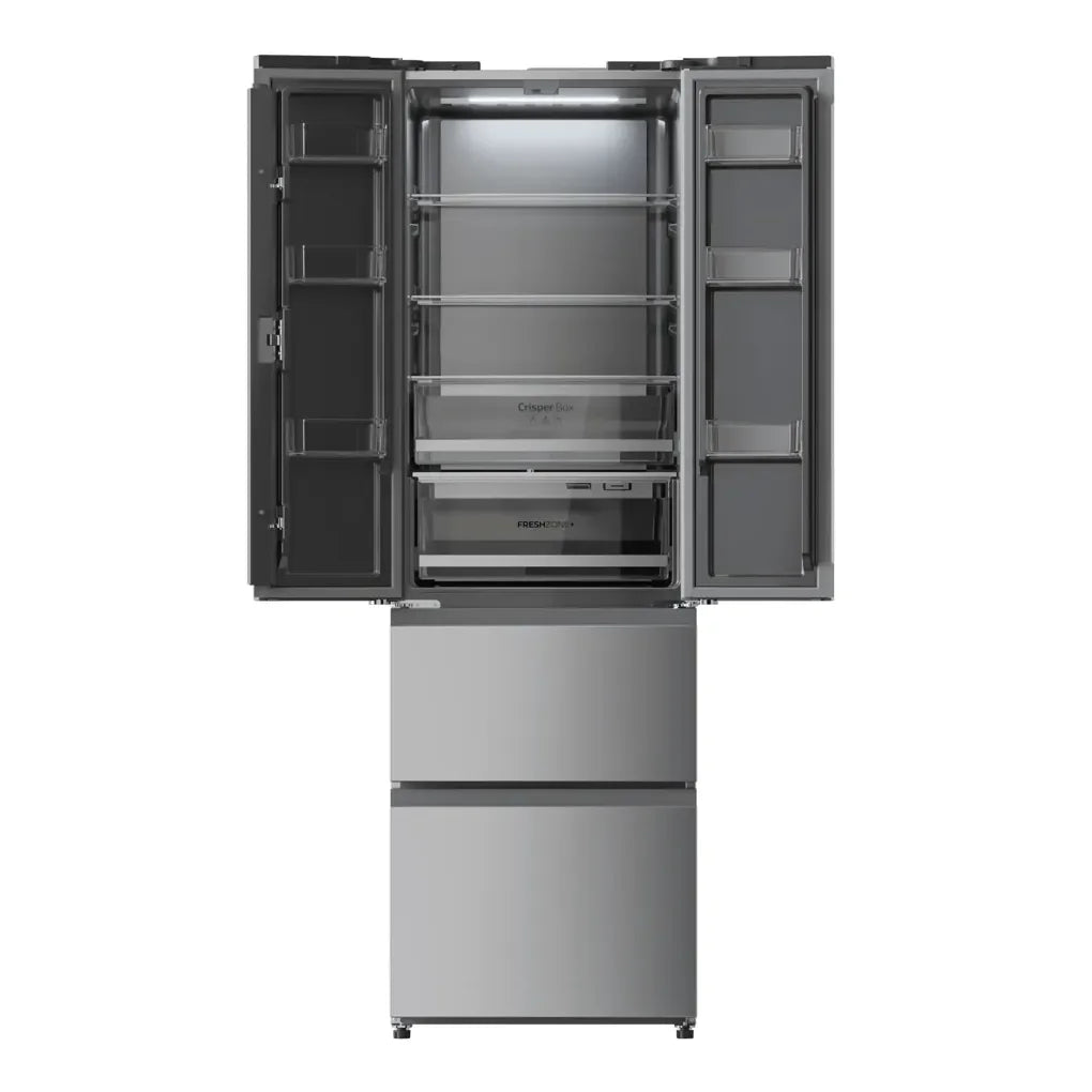 Frigorífico Inox 400L NoFrost con Diseño 4 Puertas y Compresor Inverter Eficiente de Cecotec