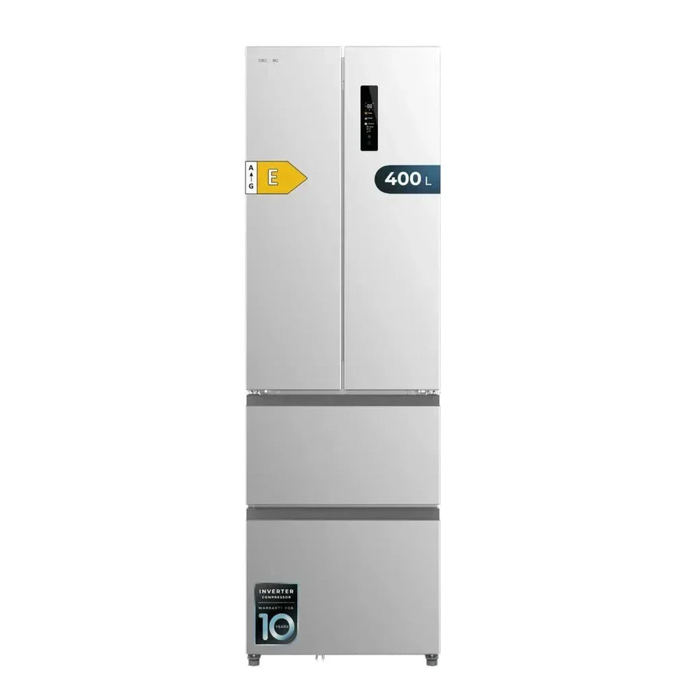 Frigorífico Inox 400L NoFrost con Diseño 4 Puertas y Compresor Inverter Eficiente de Cecotec