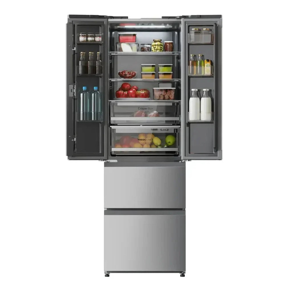 Frigorífico Inox 400L NoFrost con Diseño 4 Puertas y Compresor Inverter Eficiente de Cecotec