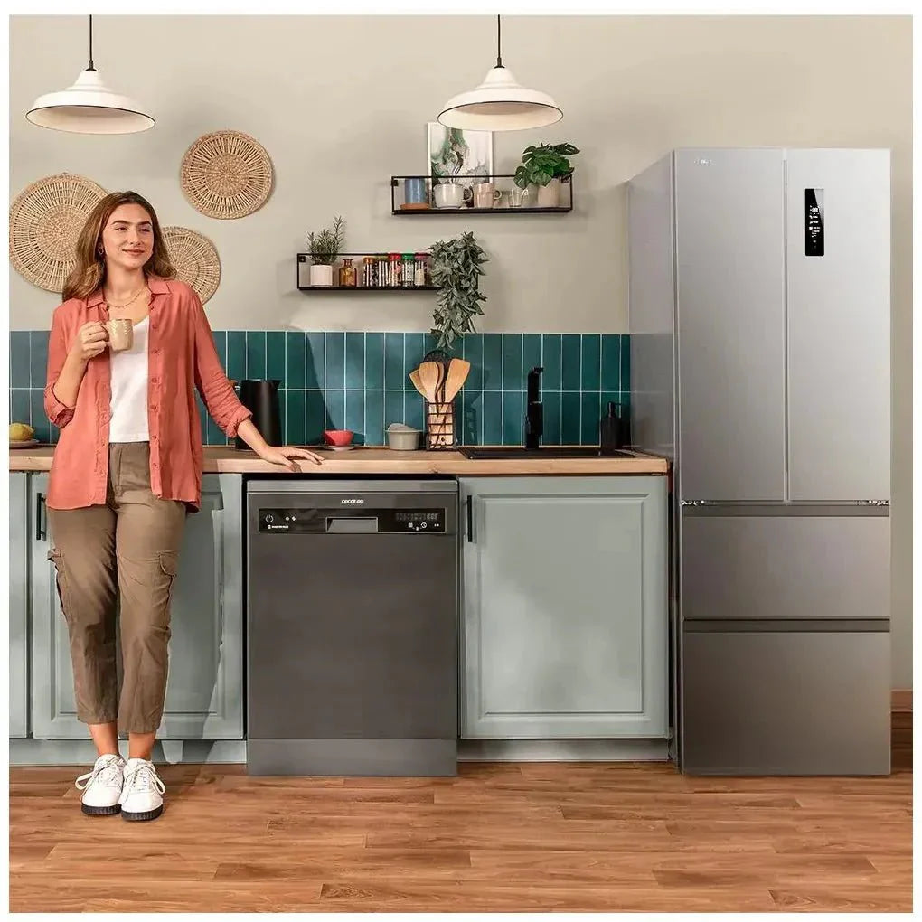 Frigorífico Inox 400L NoFrost con Diseño 4 Puertas y Compresor Inverter Eficiente de Cecotec