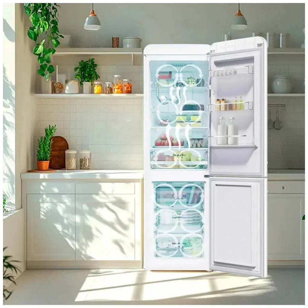 Frigorífico Combi Retro 231L No Frost, Eficiencia Energética y Diseño Vintage de Cecotec
