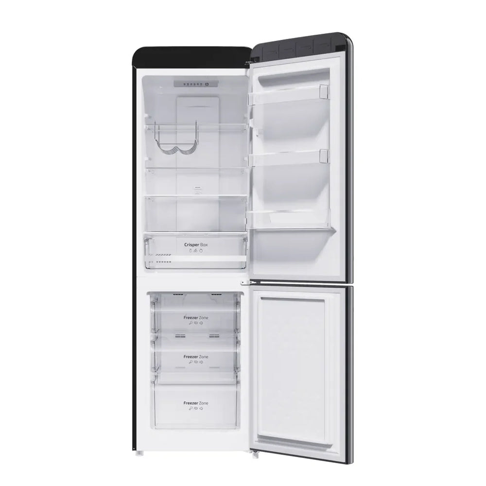 Frigorífico Combi Retro Negro 231L con No Frost y Multi Air Flow Eficiente de Cecotec
