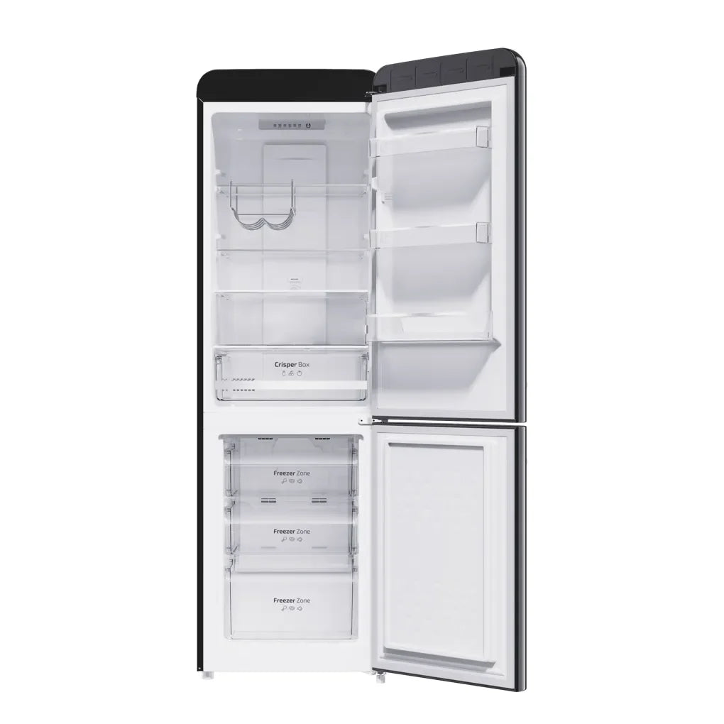 Frigorífico Combi Retro Negro 231L con No Frost y Multi Air Flow Eficiente de Cecotec