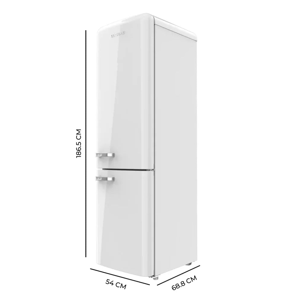 Frigorífico Combi Retro 250L No Frost, Clase E, Multi Air Flow y Fast Cooling de Cecotec