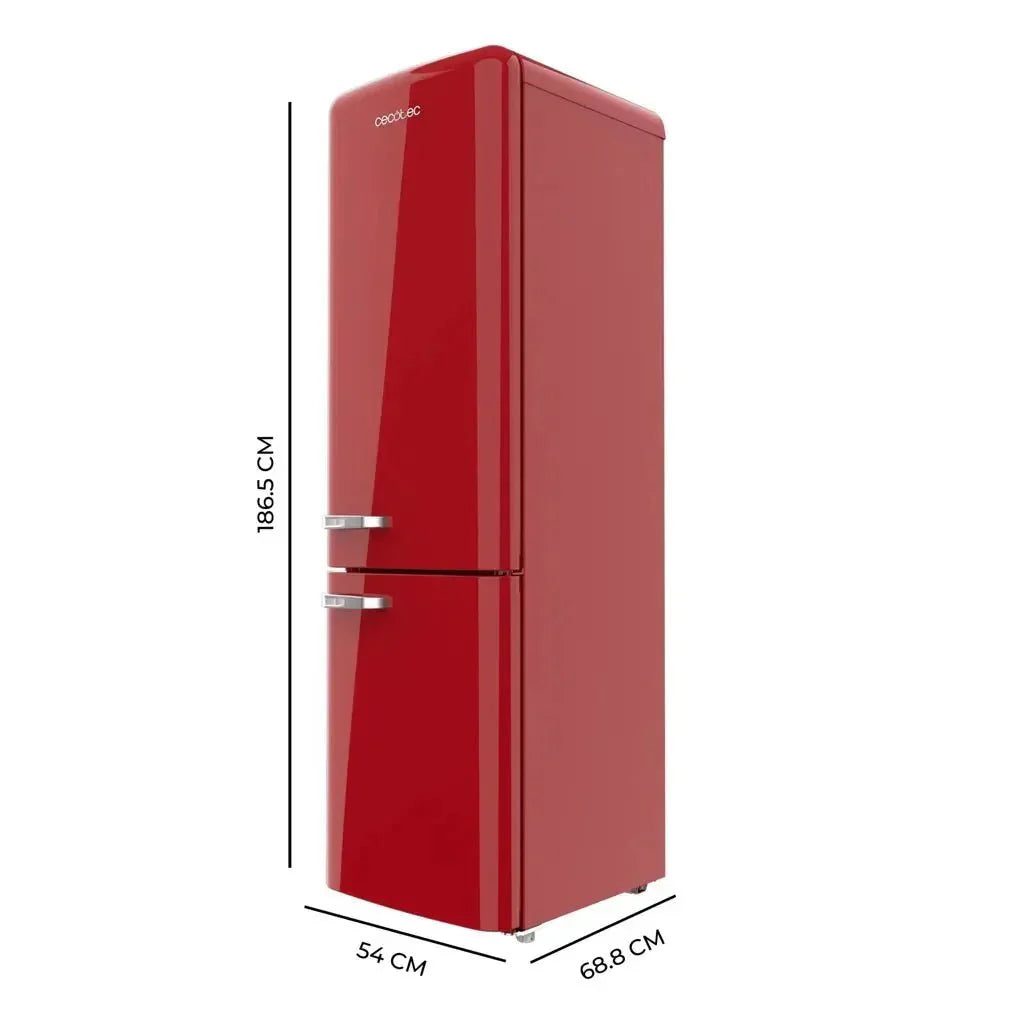 Frigorífico Combi Retro 250L No Frost, Clase E, Multi Air Flow, Fast Cooling de Cecotec