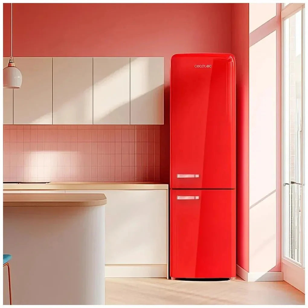 Frigorífico Combi Retro 250L No Frost, Clase E, Multi Air Flow, Fast Cooling de Cecotec