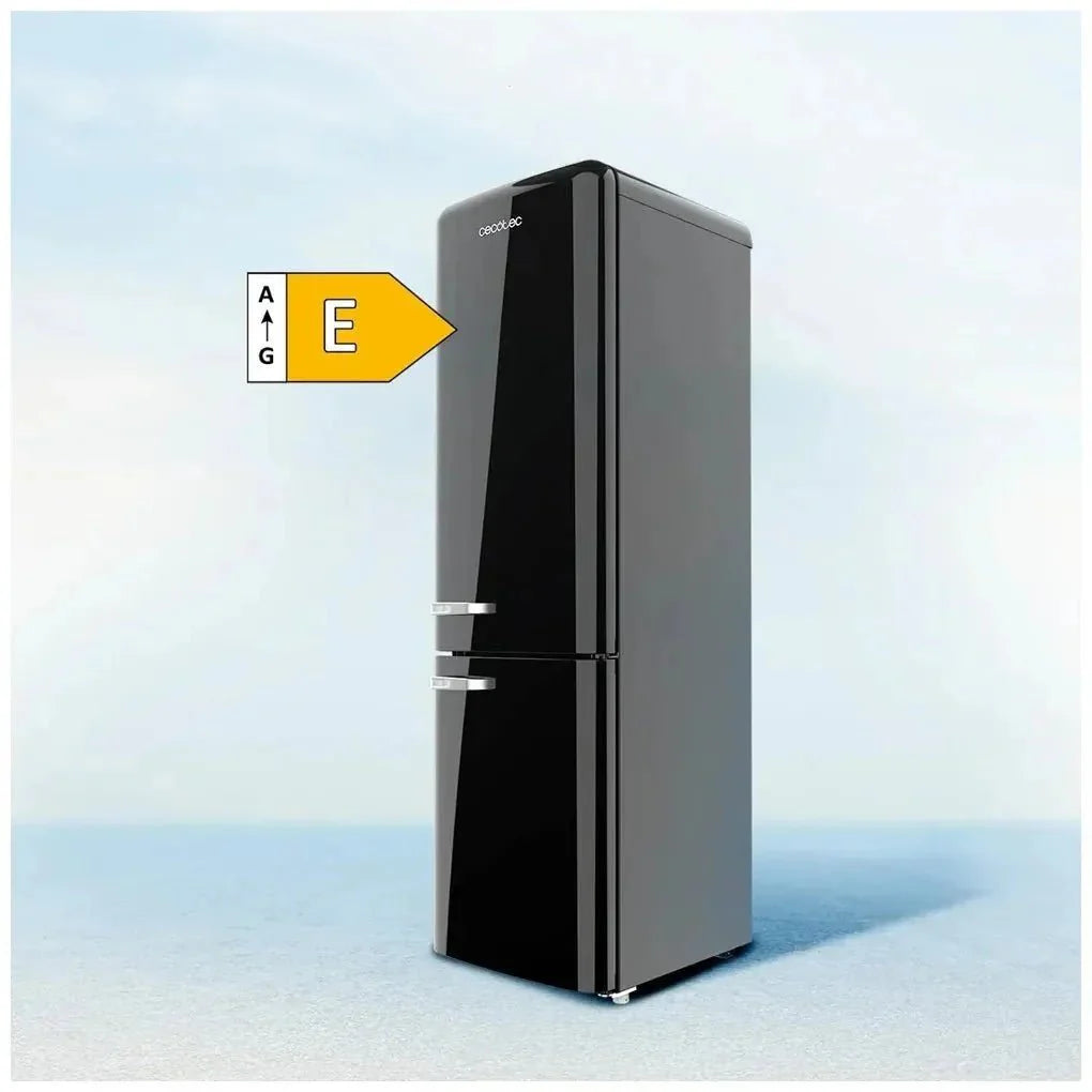Frigorífico Combi Retro Negro 250L No Frost con Multi Air Flow y Fast Cooling de Cecotec
