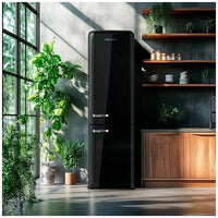 Frigorífico Combi Retro Negro 250L No Frost con Multi Air Flow y Fast Cooling de Cecotec