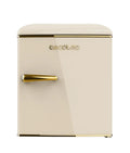 Mini Frigorífico Retro Beige 45L con Icebox y Tirador Gold Rose, Clase E de Cecotec