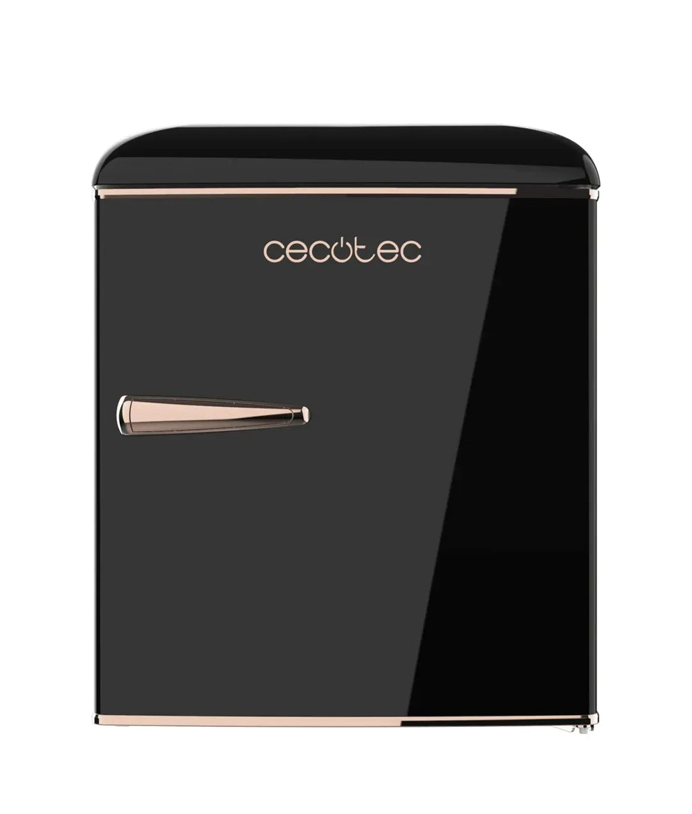 Mini Frigorífico Retro 45L Negro con Icebox y Eficiencia Energética Clase E de Cecotec