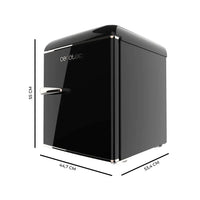 Mini Frigorífico Retro 45L Negro con Icebox y Eficiencia Energética Clase E de Cecotec