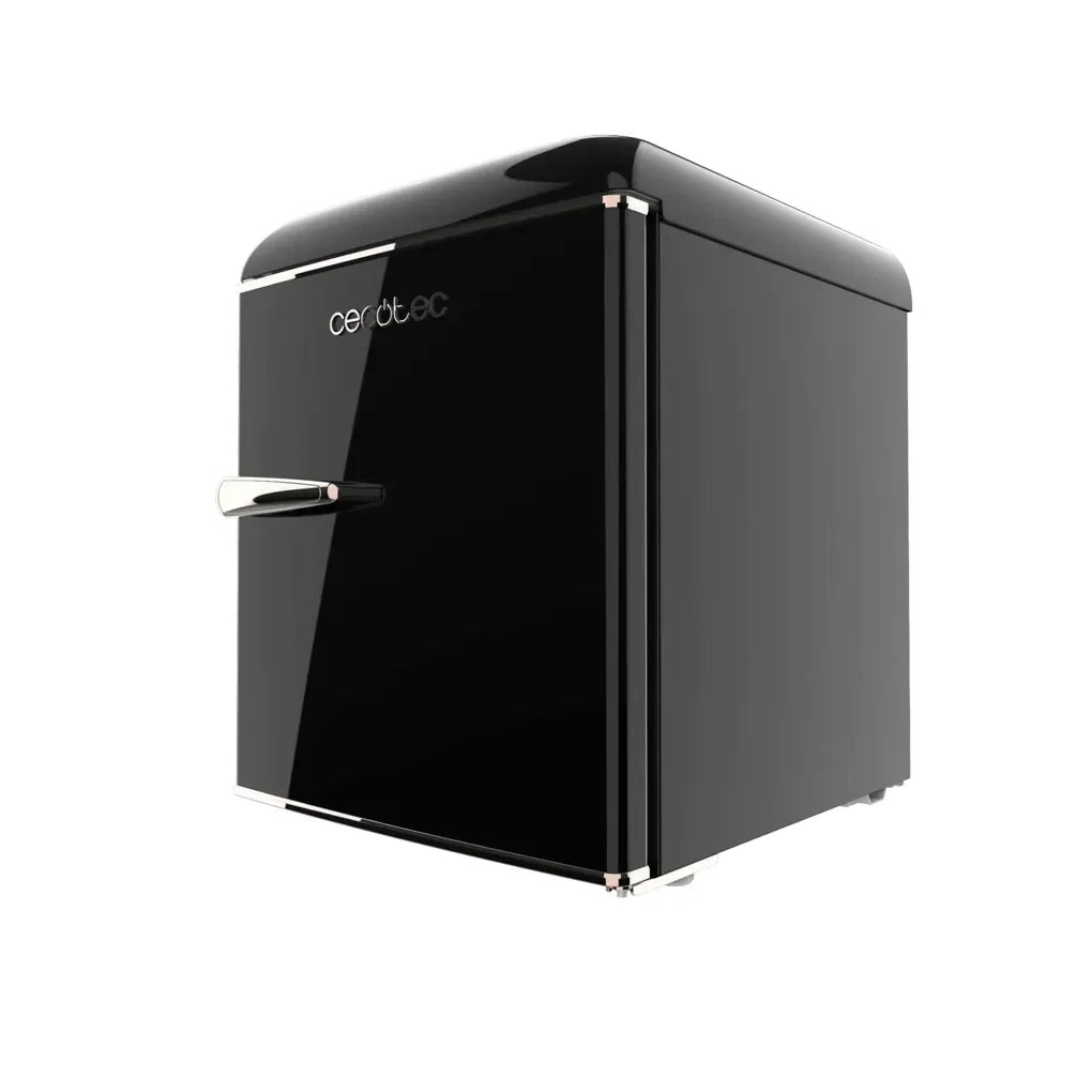 Mini Frigorífico Retro 45L Negro con Icebox y Eficiencia Energética Clase E de Cecotec