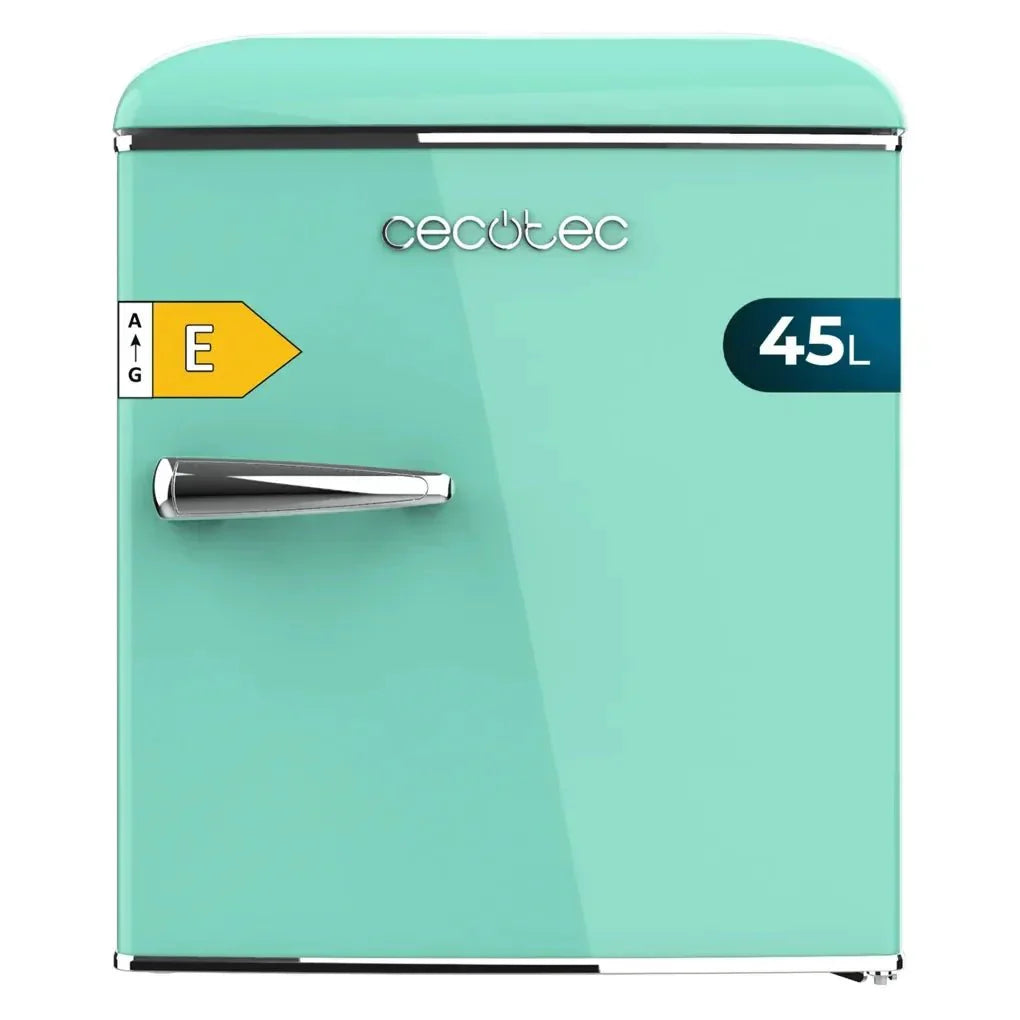Mini Frigorífico Retro Verde 45L con Icebox y Clase Energética E de Cecotec