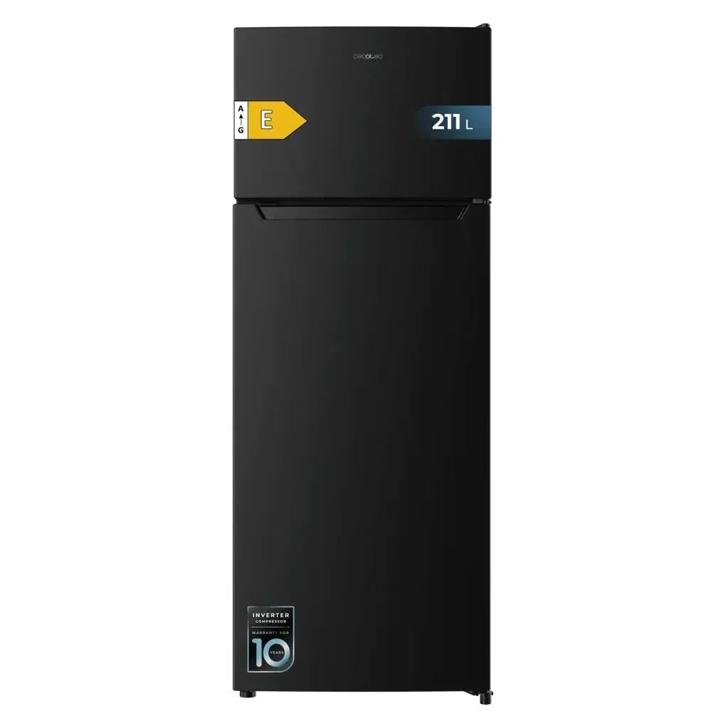 Frigorífico Negro 211L, Diseño Minimalista y Eficiencia Energética Clase E de Cecotec