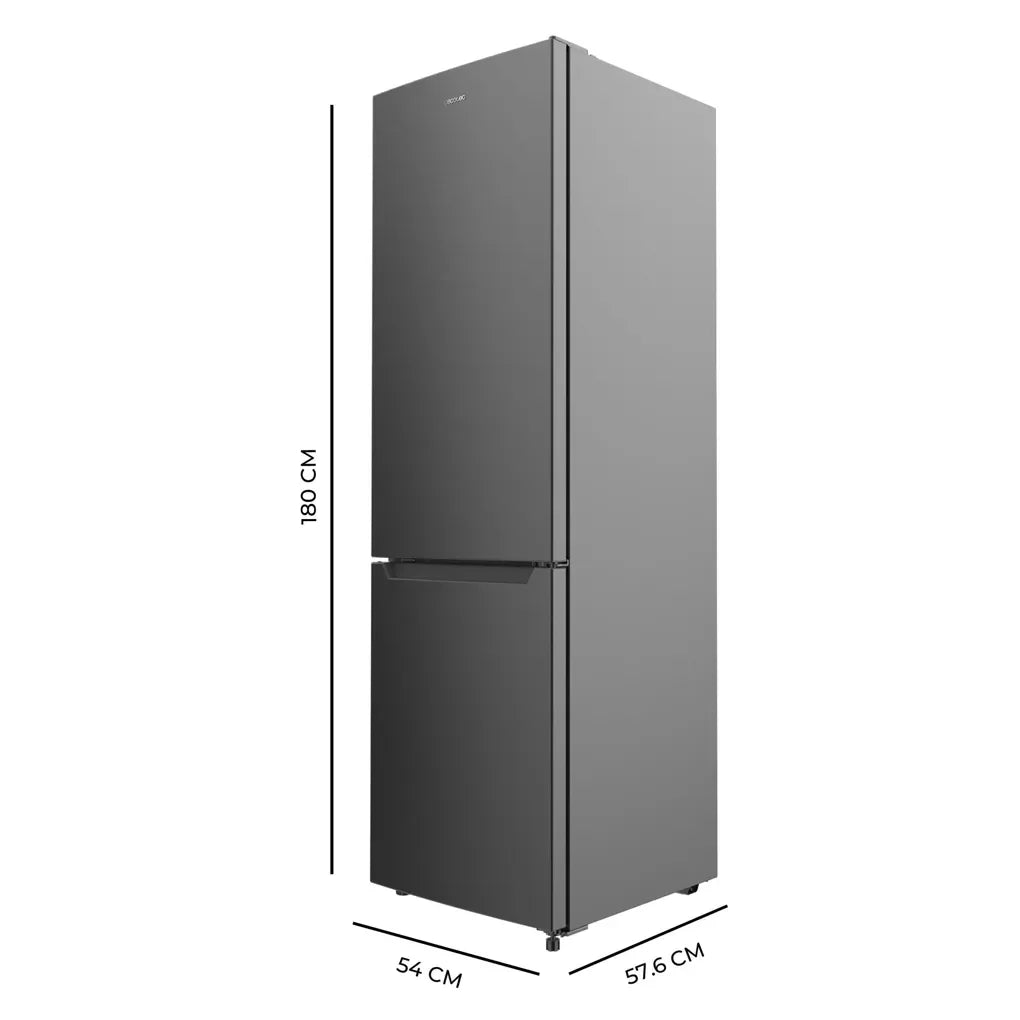 Frigorífico Combi Negro 262L con Iluminación LED y Control Electrónico Eficiente de Cecotec
