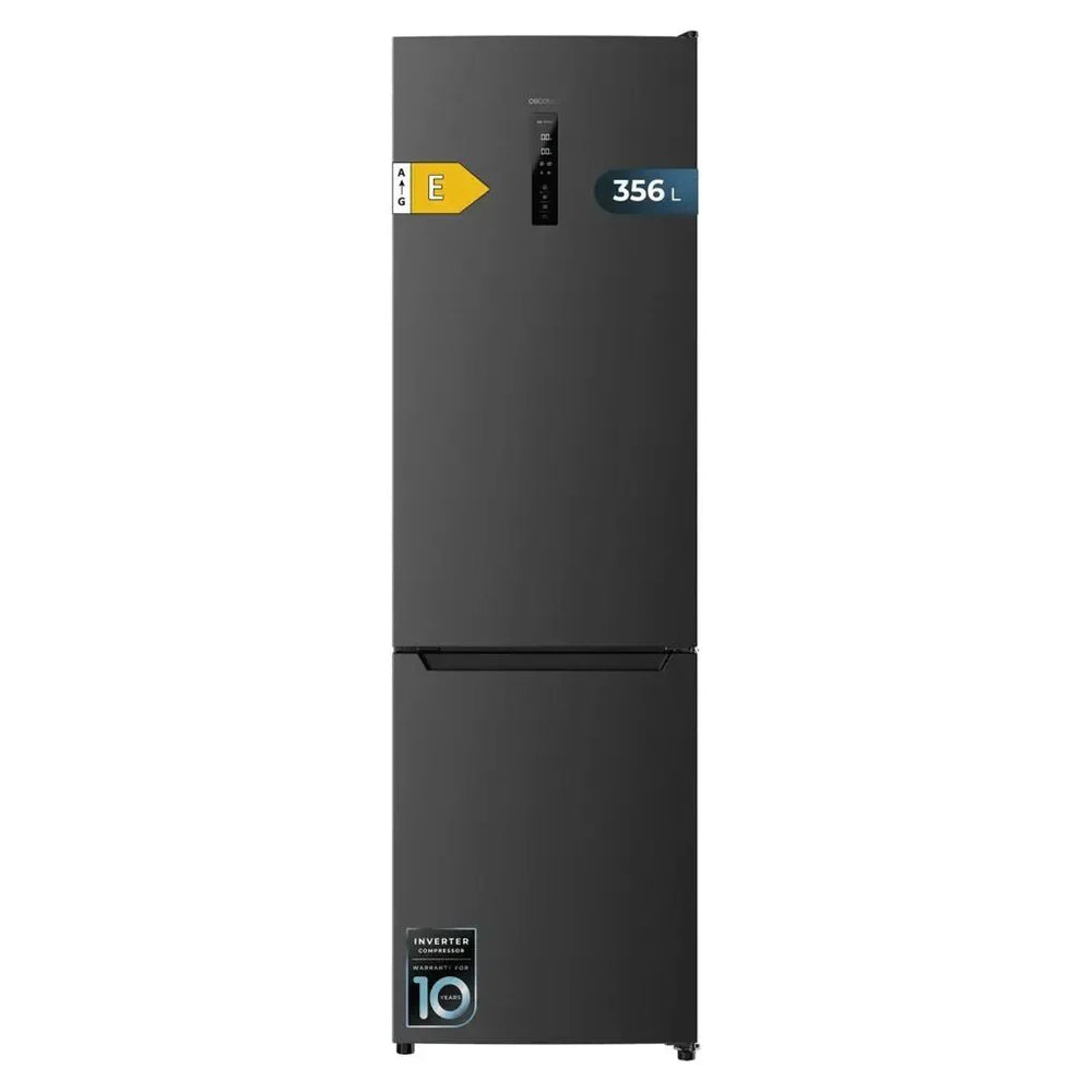 Frigorífico Combi Inox Oscuro 356L, No Frost, Clase E, 200cm, MultiAirFlow de Cecotec