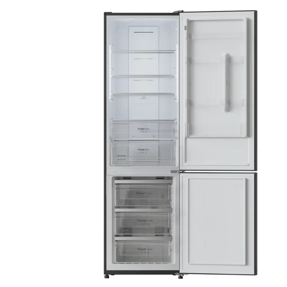 Frigorífico Combi Inox Oscuro 356L, No Frost, Clase E, 200cm, MultiAirFlow de Cecotec