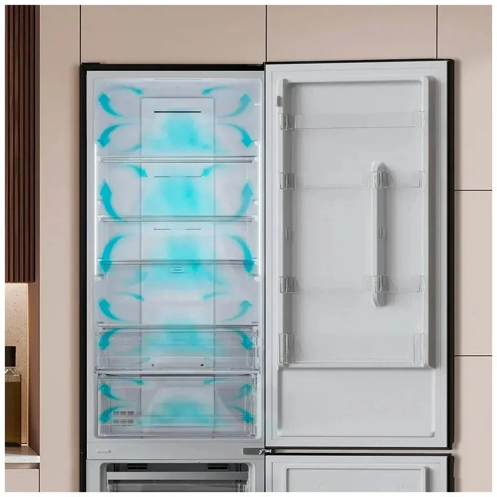 Frigorífico Combi Inox Oscuro 356L, No Frost, Clase E, 200cm, MultiAirFlow de Cecotec