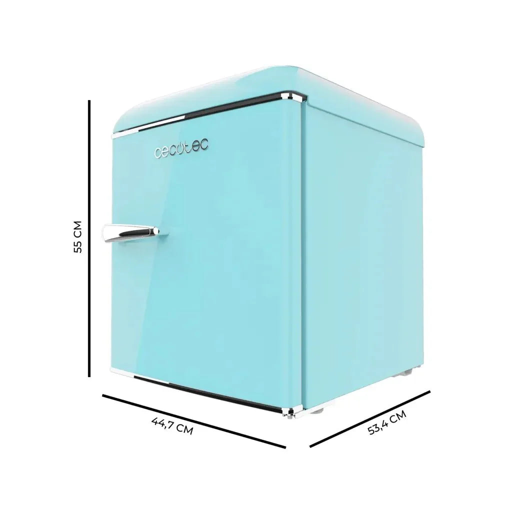 Mini Frigorífico Retro Azul 45L con Icebox y Eficiencia Energética Clase E de Cecotec