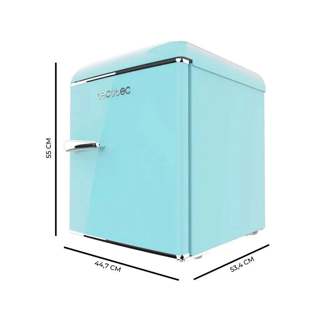 Mini Frigorífico Retro Azul 45L con Icebox y Eficiencia Energética Clase E de Cecotec