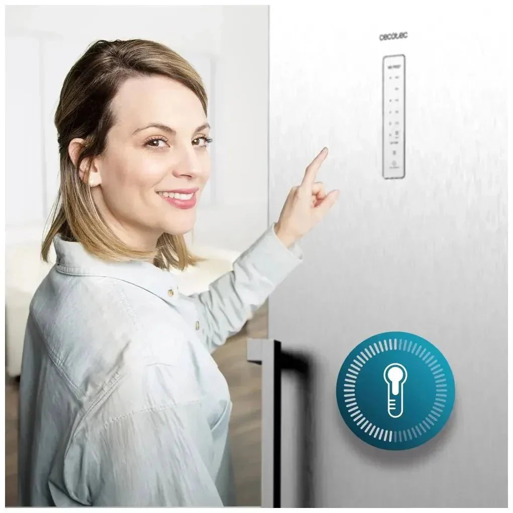 Frigorífico 360L Inoxidable con No Frost, Multi Airflow y Motor Inverter Plus de Cecotec