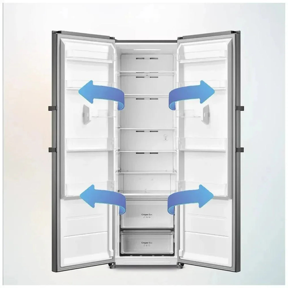 Frigorífico 360L Inoxidable con No Frost, Multi Airflow y Motor Inverter Plus de Cecotec