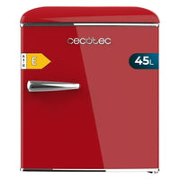 Mini Frigorífico Retro 45L Rojo con Icebox y Eficiencia Energética Clase E de Cecotec