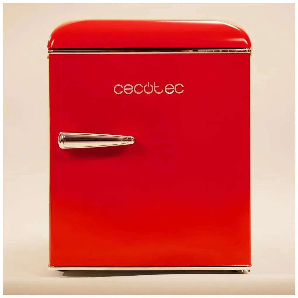 Mini Frigorífico Retro 45L Rojo con Icebox y Eficiencia Energética Clase E de Cecotec