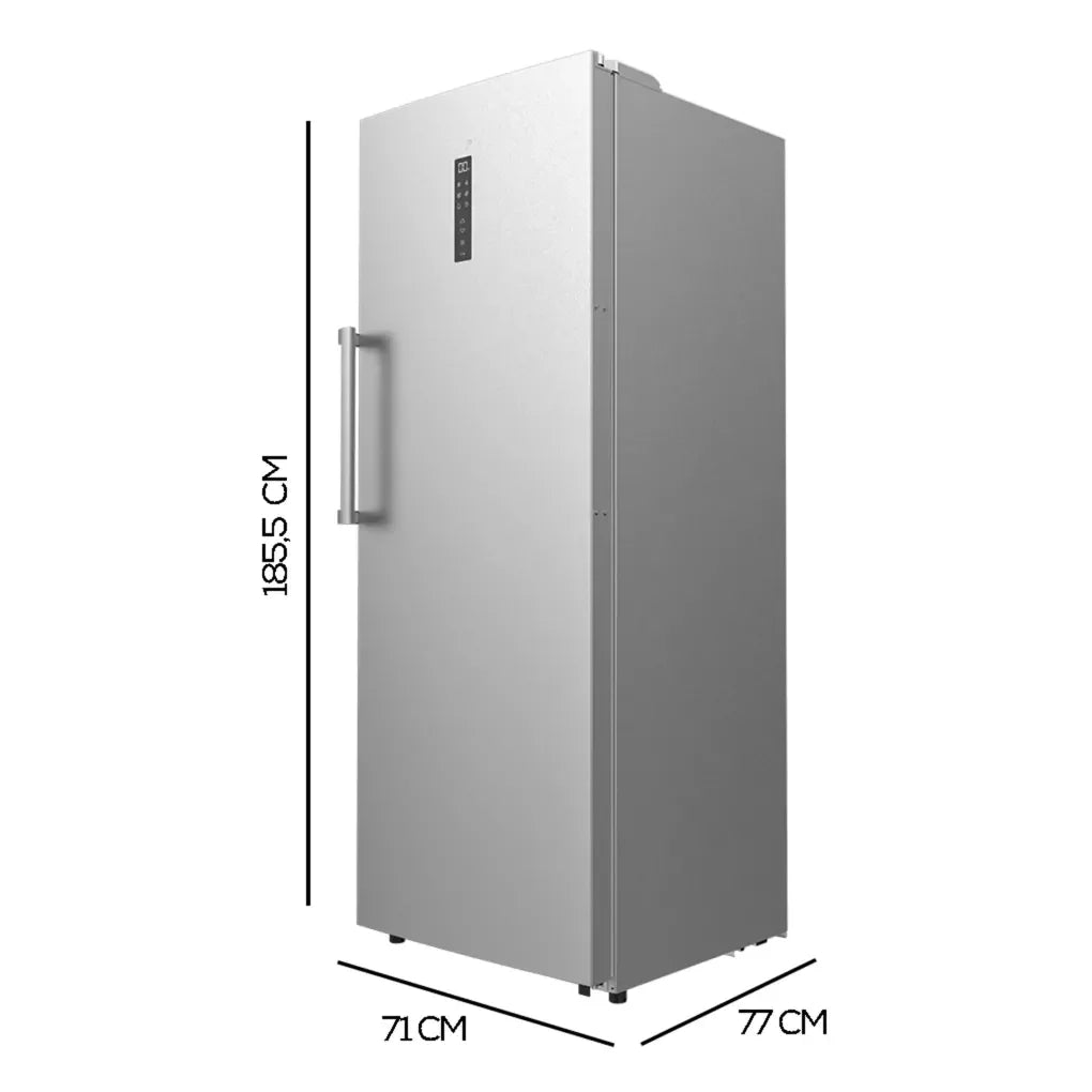 Congelador Vertical Inox 380L con Motor Inverter y Función Dual No Frost de Cecotec
