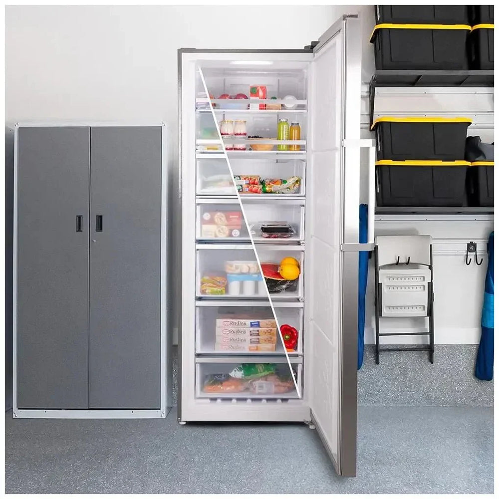 Congelador Vertical Inox 380L con Motor Inverter y Función Dual No Frost de Cecotec