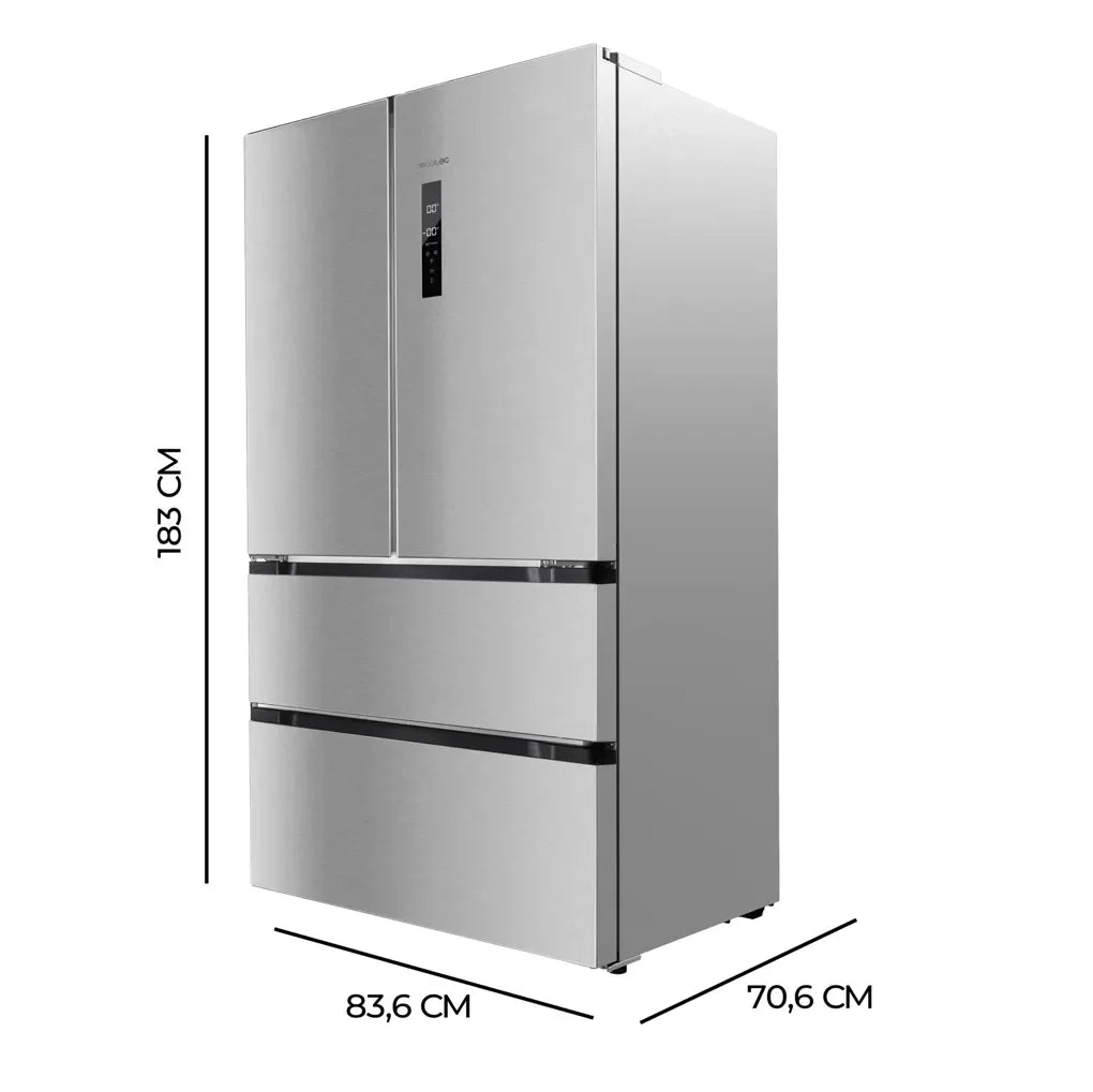 Frigorífico 4 Puertas Inox con Gran Capacidad y Eficiencia Energética de Cecotec