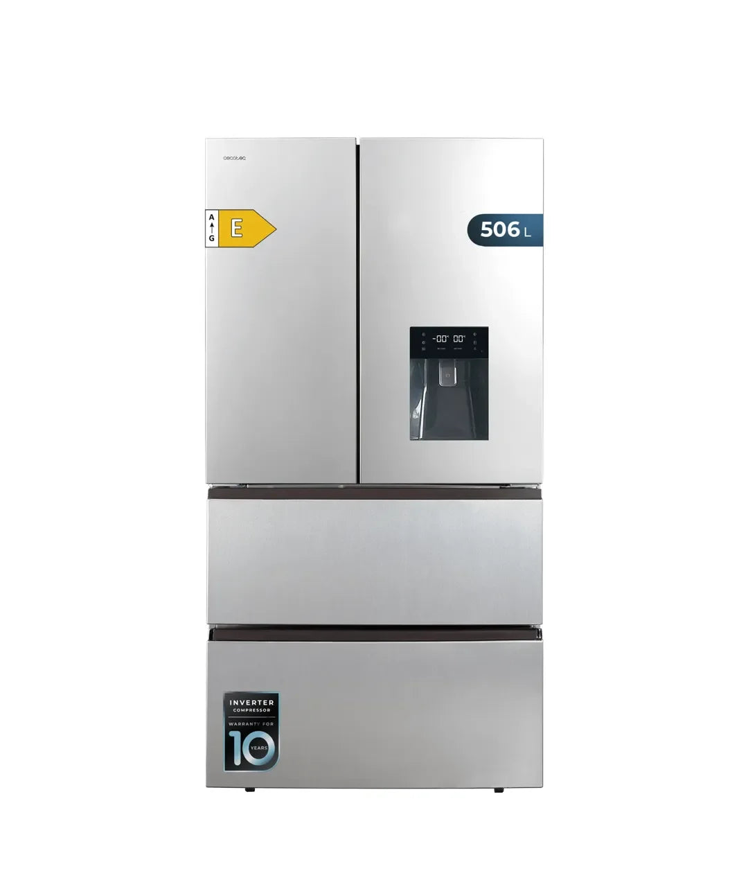 Frigorífico 4 Puertas Inox con Gran Capacidad y Tecnología Avanzada de Cecotec