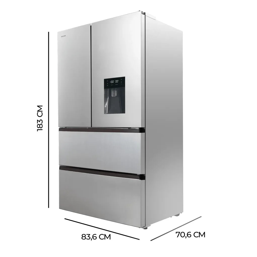 Frigorífico 4 Puertas Inox con Gran Capacidad y Tecnología Avanzada de Cecotec