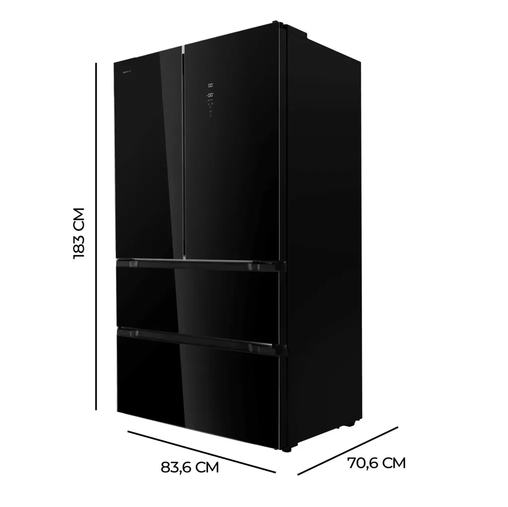 Frigorífico 4 Puertas Bolero FD 510 Glass E: Eficiencia y Estilo en tu Cocina de Cecotec