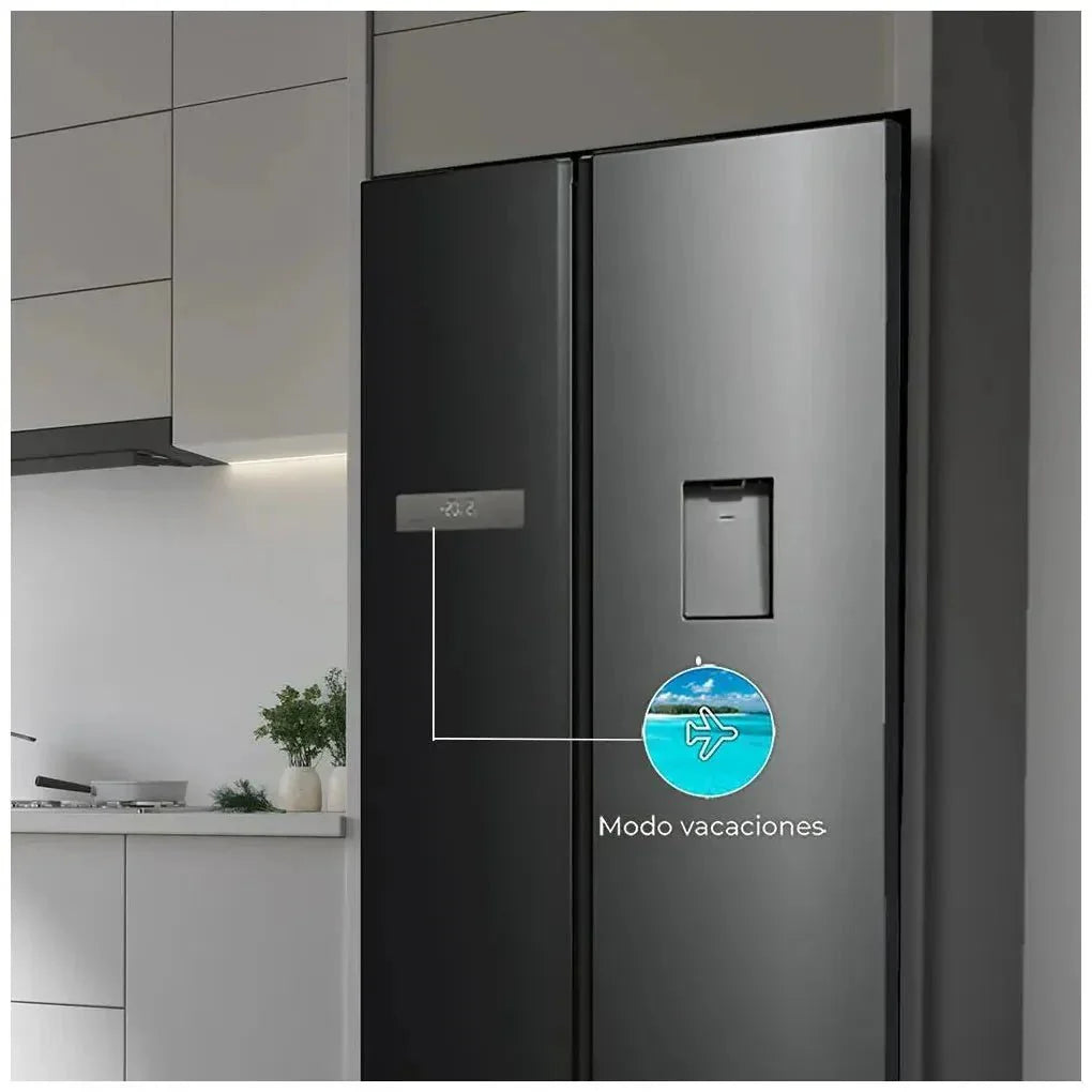 Frigorífico Americano 592L Dark E con No Frost y Dispensador de Agua de Cecotec