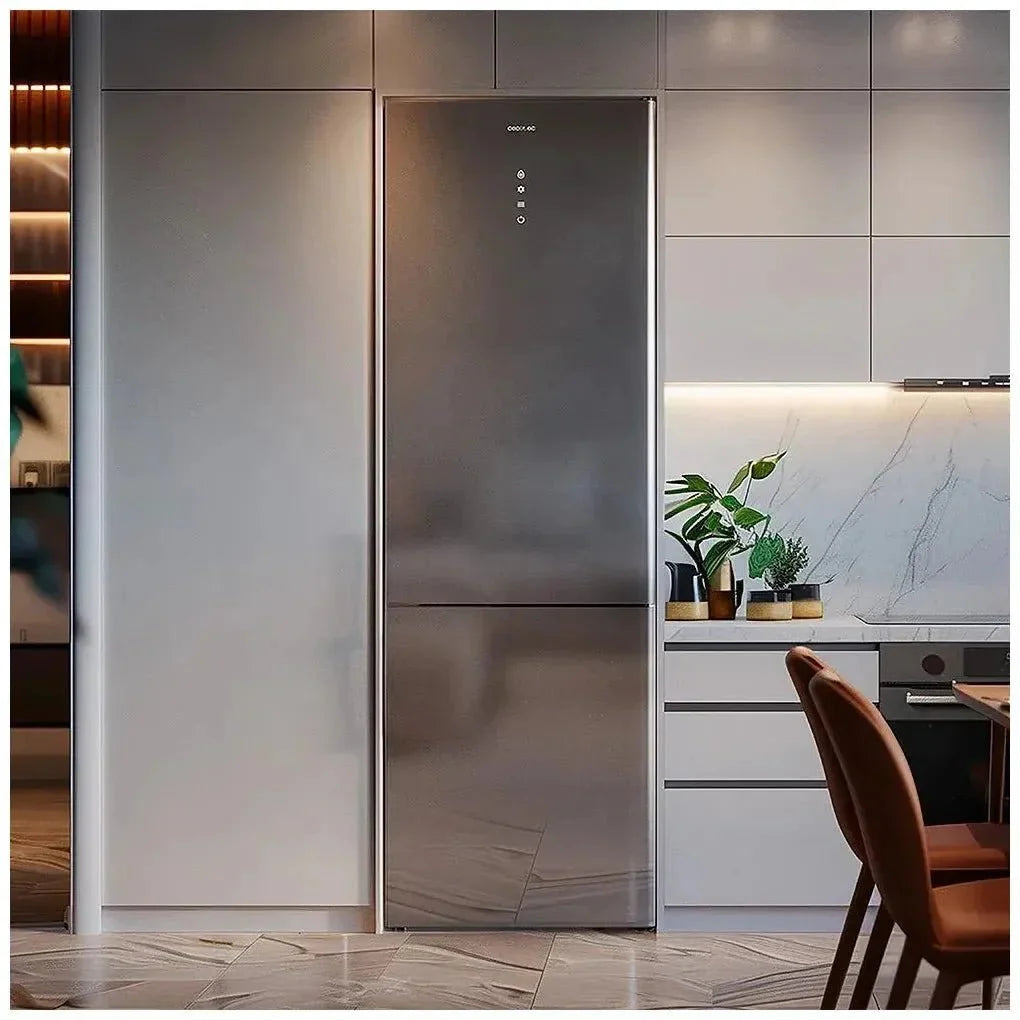 Frigorífico Bolero Combi 356L Glass Grey D: Eficiencia y Tecnología Avanzada de Cecotec