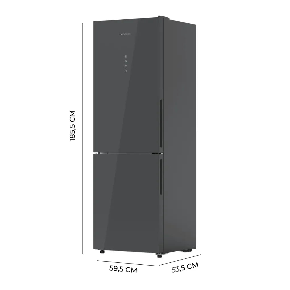 Frigorífico Combi 322L Gris con No Frost, Inverter y Ahorro Energético de Cecotec