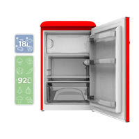 Mini Frigorífico Retro 110L Rojo con Icebox y Luz Interior, Clase E de Cecotec