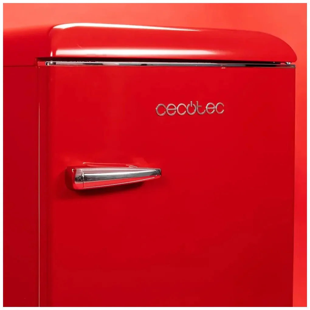 Mini Frigorífico Retro 110L Rojo con Icebox y Luz Interior, Clase E de Cecotec