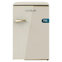 Mini Frigorífico Retro 110L Beige con ICEBOX y Tirador Gold, Clase E de Cecotec