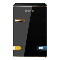 Mini Frigorífico Retro 110L Negro con Icebox y Luz Interior, Clase E de Cecotec
