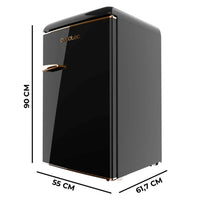 Mini Frigorífico Retro 110L Negro con Icebox y Luz Interior, Clase E de Cecotec