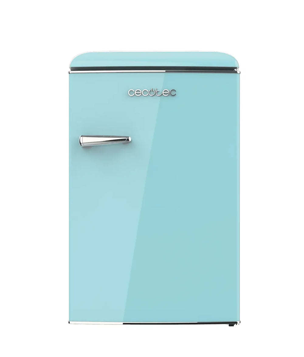 Mini Frigorífico Retro 110L Azul con ICEBOX, Clase E y Luz Interior de Cecotec