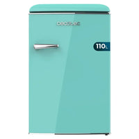 Mini Frigorífico Retro Verde 110L con Icebox y Luz Interior, Clase E Eficiente de Cecotec