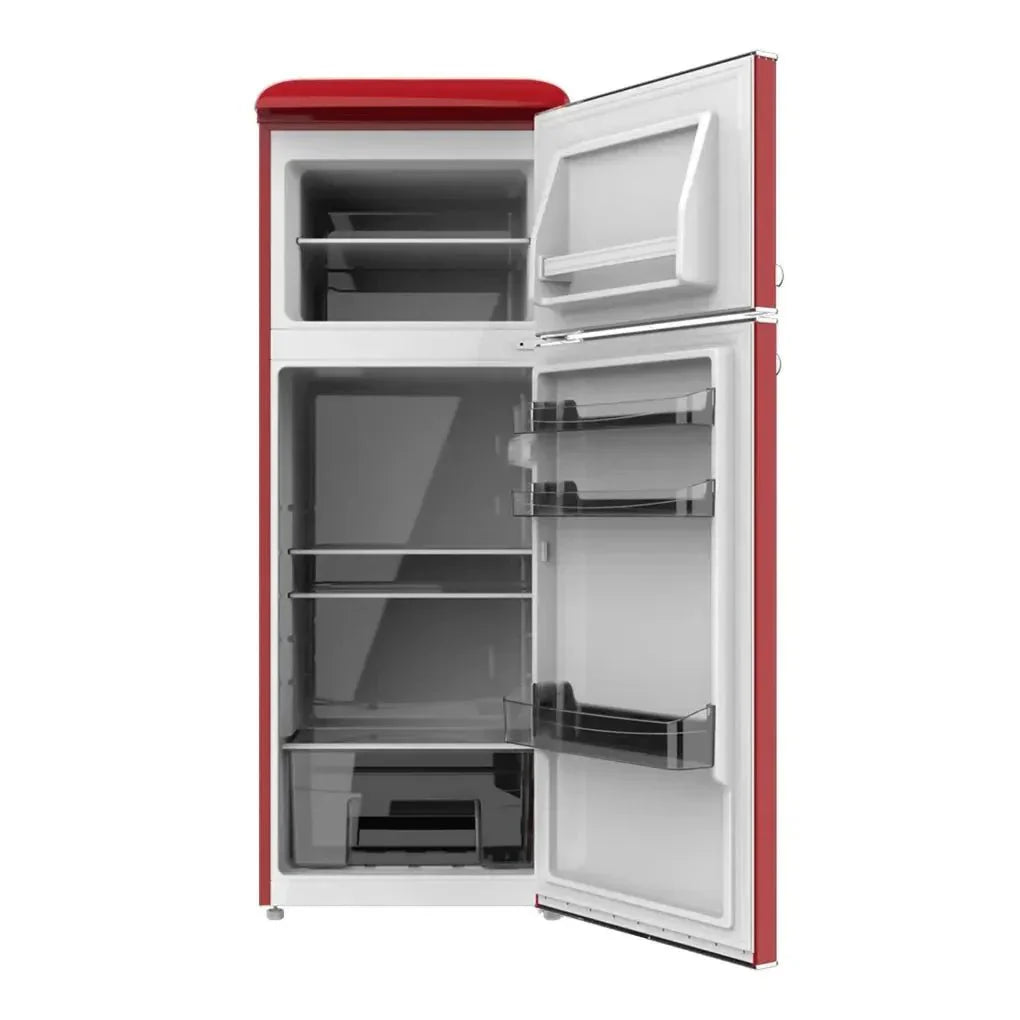 Frigorífico Retro 215L Rojo con Luz, Clase E y Control de Temperatura de Cecotec